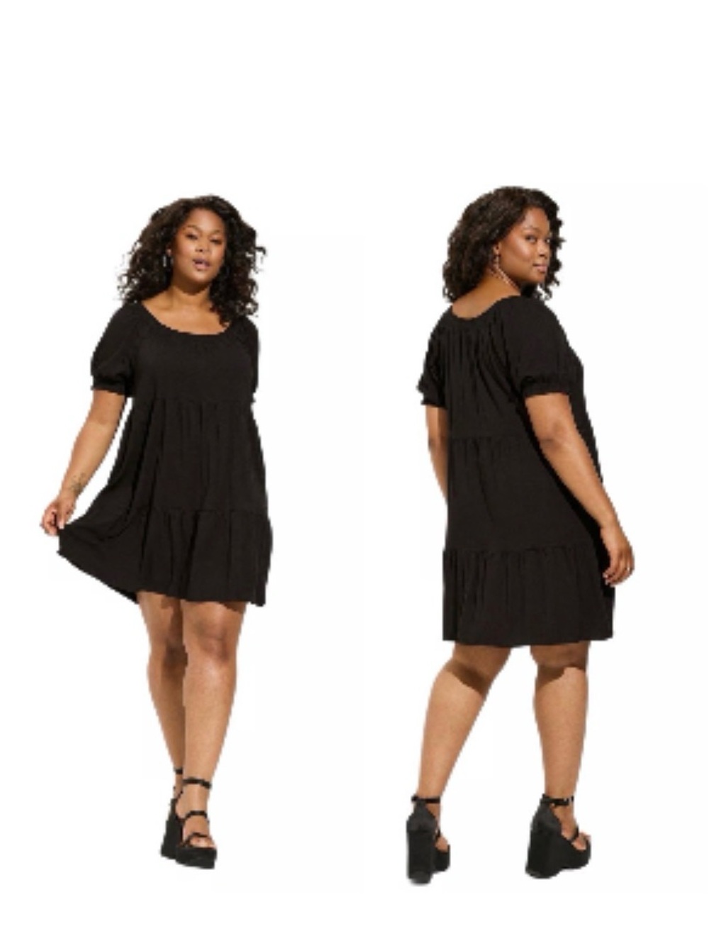 NWT — Torrid smocked mini dress (black) — size 1